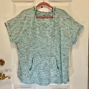 RBX 2X Muted Turquoise Top w/Black & White Accents